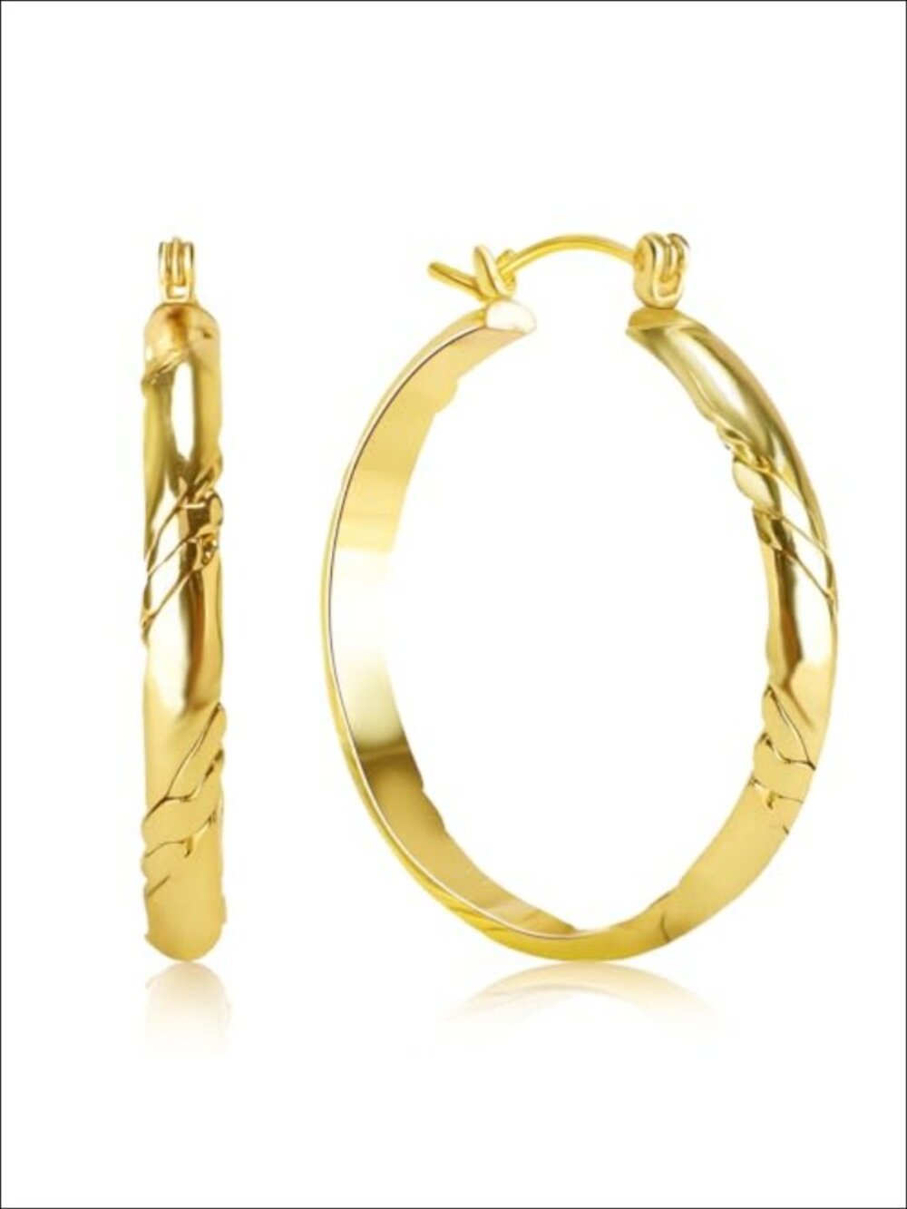 14K Gold Plated Hoop Earrings Lightweight Hypoallergenic